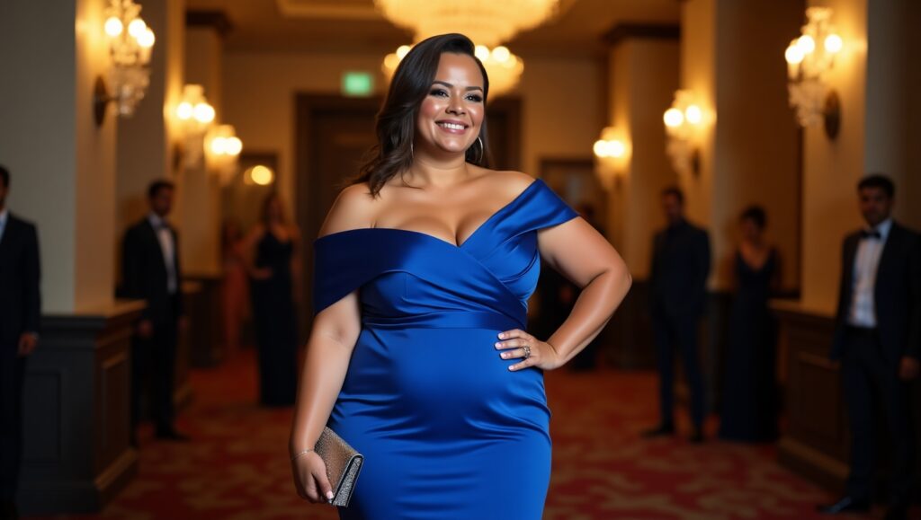 Elegant Royal Blue Evening Dress Plus Size for Every Occasion - Curviosa Elegant Royal Blue Evening Dress Plus Size for Every Occasion