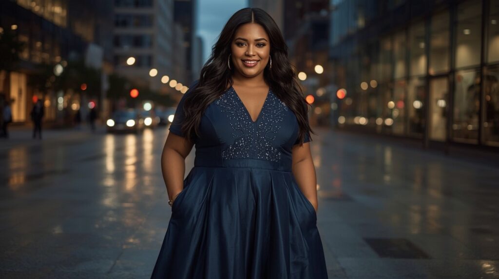 Plus Size Formal Navy Blue Dress: The Elegant Choice for Every Occasion - Curviosa Plus Size Formal Navy Blue Dress: The Elegant Choice for Every Occasion